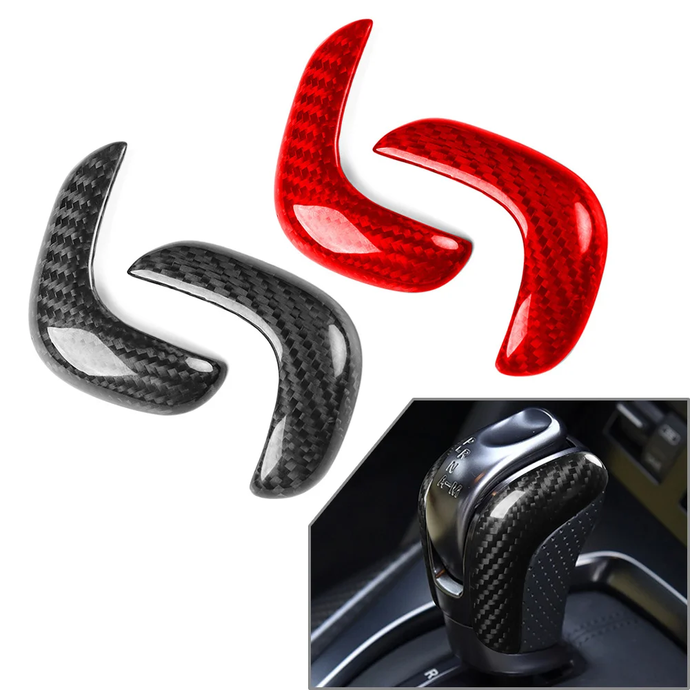 

2Pcs Carbon Fiber Car Interior Console Gear Shift Knob Cover Trim Decoration For Nissan GTR R35 2017 2018 2019 2020 2021 2022