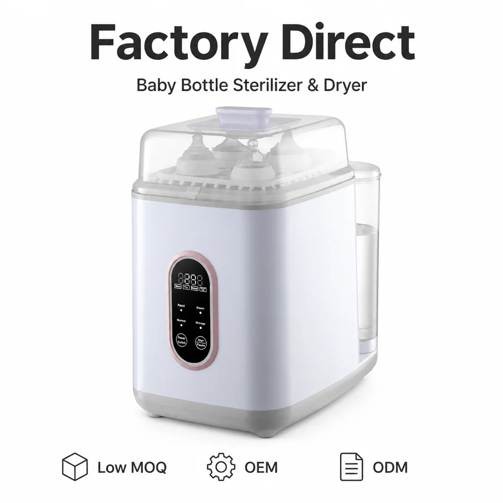 Small Baby Bottle Washer and Sterilizing Machine Automatic Electric Bottle Washer Cleaner Dryer for Home Nursery Use