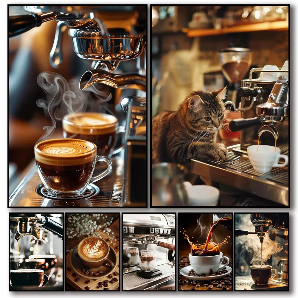 Vintage Coffee Bean Hand Coffee Espresso Latte Cup Art Posters Canvas Painting Print Room Home Kitchen Bar Cafe Wall Decor