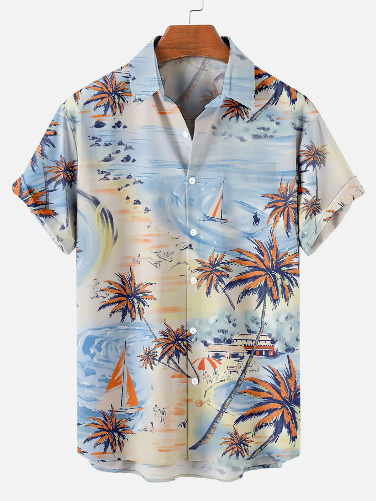 New Men's Flower Hawaiian Shirts Casual Vacation Short Sleeved Shirts Collar Button Up Shirts Summer Fashion Steetwear For Men