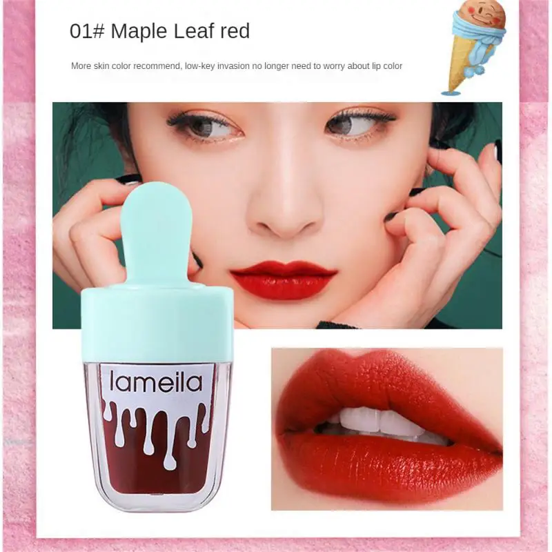 LAMEILA 1~6pcs Liquid Lipstick Lip Glaze Long Lasting Creative Ice Cream Lip Gloss Women Makeup Natural Long Lasting Lipstick