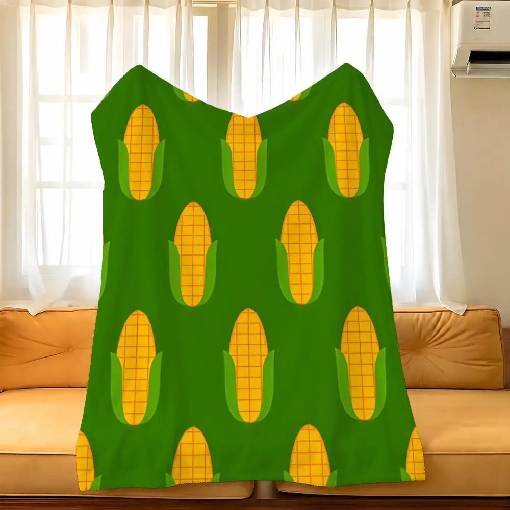 Thanksgiving Corn Throw Soft Warm Flannel Throw Blanket, Sofa Bed Cover, Picnic Travel Home Decor