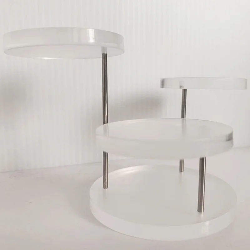 3 Layers Plastic Ring Jewelry Display Stand Multi-layer Round Rotating Earrings Stud Display Rack Jewelry Storage Organizer