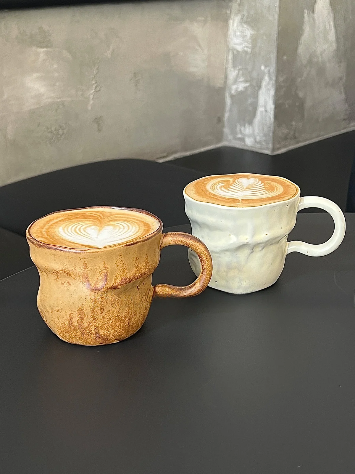 

Retro Handmade Irregular Cerc Coffee Cup chiato Latte Cup Small Batch Special Cardi Cup Vintage Sle 200ml Capaci