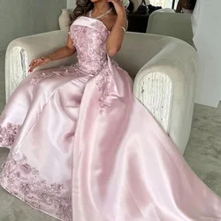 Bespoke Occasion Gowns Straight Strapless Pleats Floor Length Court Train Solid Color Appliques Crystal Special Occasion Gowns