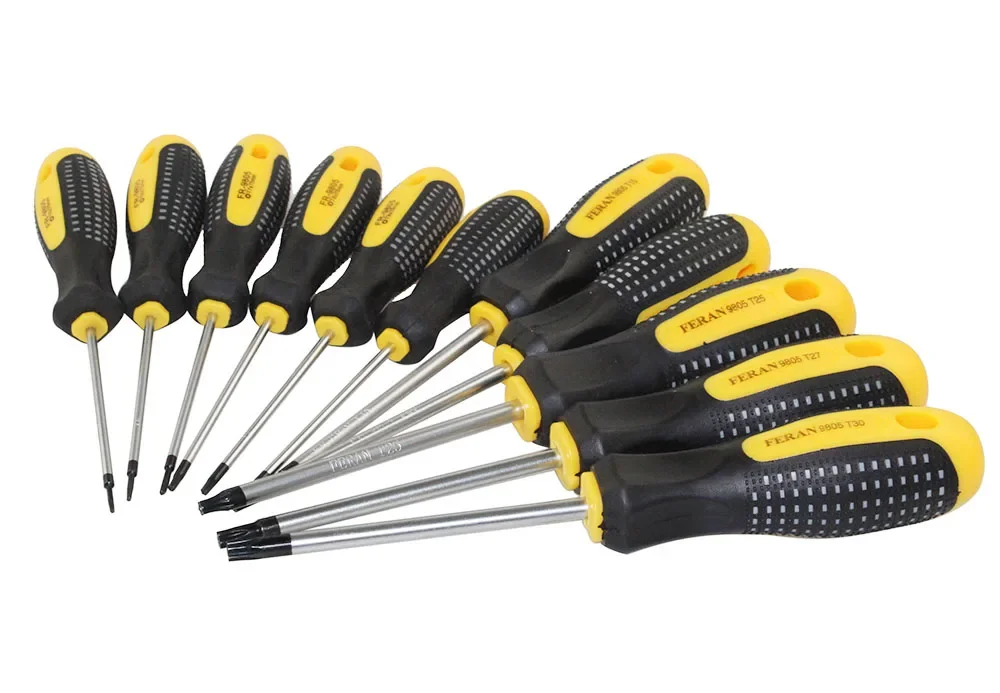 1Set Chrome Vanadium Steel Torx Screwdriver Set with Hole Magnetic T5-T30Screw Driver Set Kit for Telephone Repair Hand Tool Set