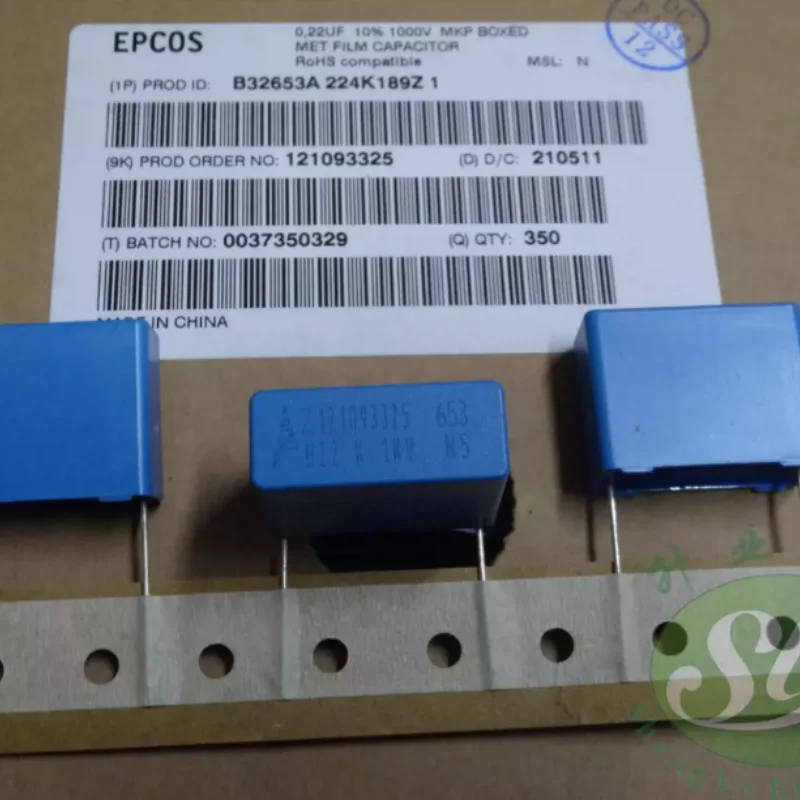 10pcs-100pcs EPCOS 0.22uf/1000v 220nf u22 224 brand new 22mm film capacitor B32653A224K