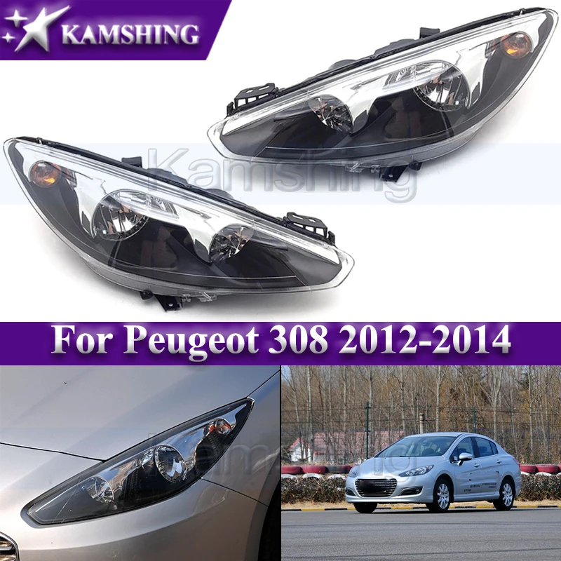 

Kamshing 1 пара фар переднего бампера для Peugeot 308 2012-2014, передняя фара, фара