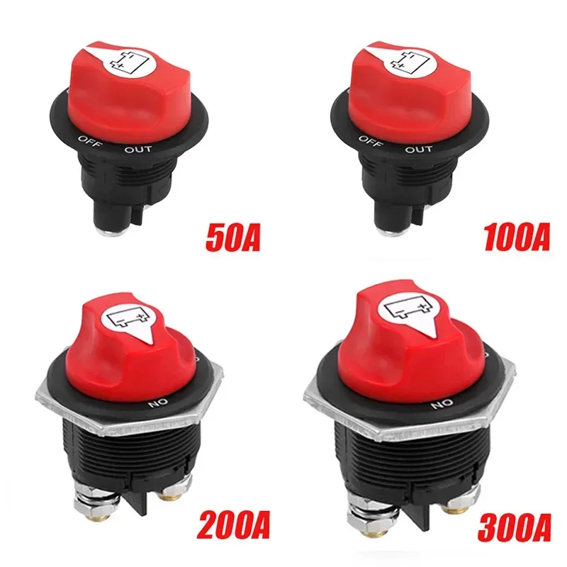 Car Battery Switch Swivel Off Safety Cut Off Power Isolator 50A/100A/200A/300A Car Motorcycle Boat Accessories