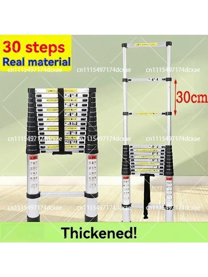 2.9M 3.2M Aluminum Telescopic Ladder Portable Folding Extension Straight Stepladder for Home Use