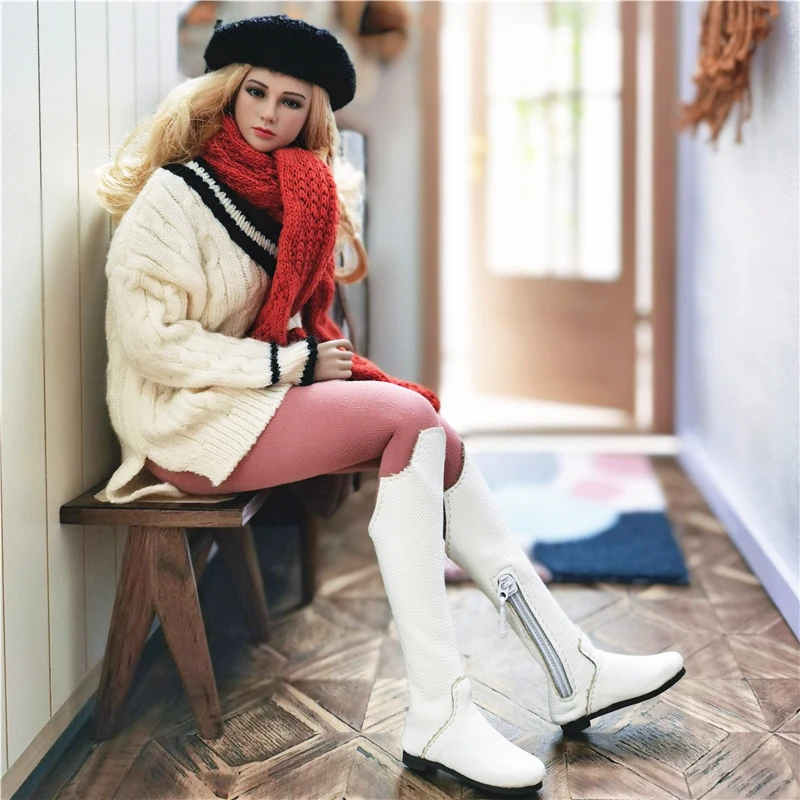

1/6 scale female dolls shoes model High Boots fit 12'' TBLeague JIAOU action figure body model