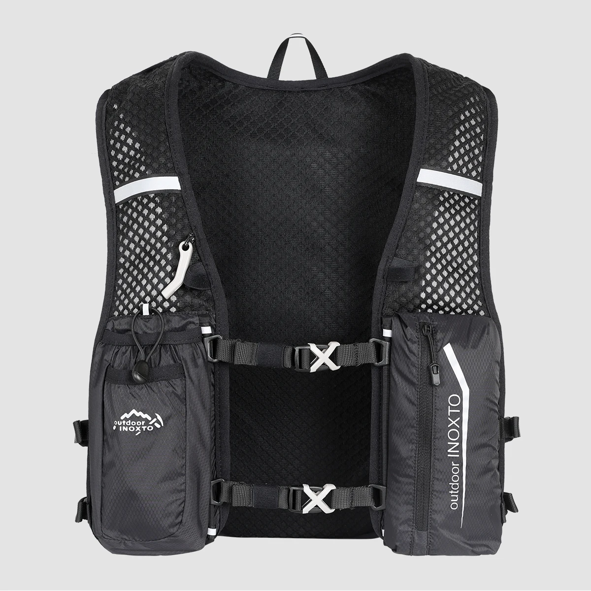 Reflective vest for men and women, adjustable chest strap, running hydration vest, lightweight reflective hydration backpack, su