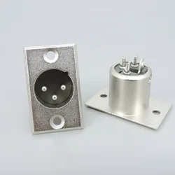 XLR 패널 섀시 커넥터 수 암 잭 소켓 패널 장착 유형 섀시 사각형 모양 금속, 헤드셋 연결 L, 3 핀