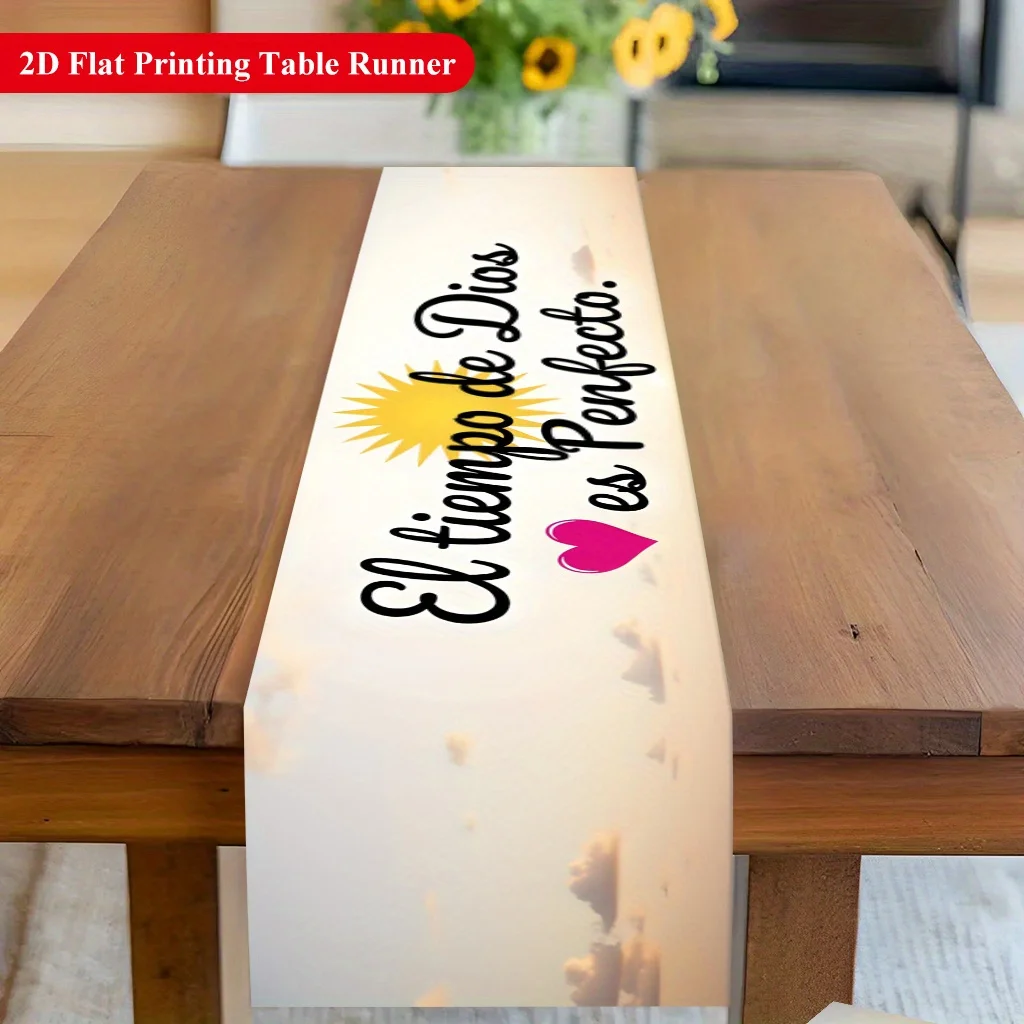 The Perfect Time Always Exists Table Runner - Vibrant Festive Decor for Dining & Coffee Tables, Home Parties & Holidays