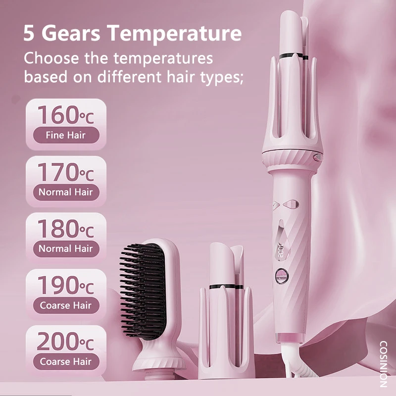 3-IN-1 ثنائي الغرض الأيونات السالبة 28 مللي متر/32 مللي متر مموج الشعر التلقائي التدفئة مستقيم مشط الشعر الكهربائية السيراميك الشباك الشعر عصا