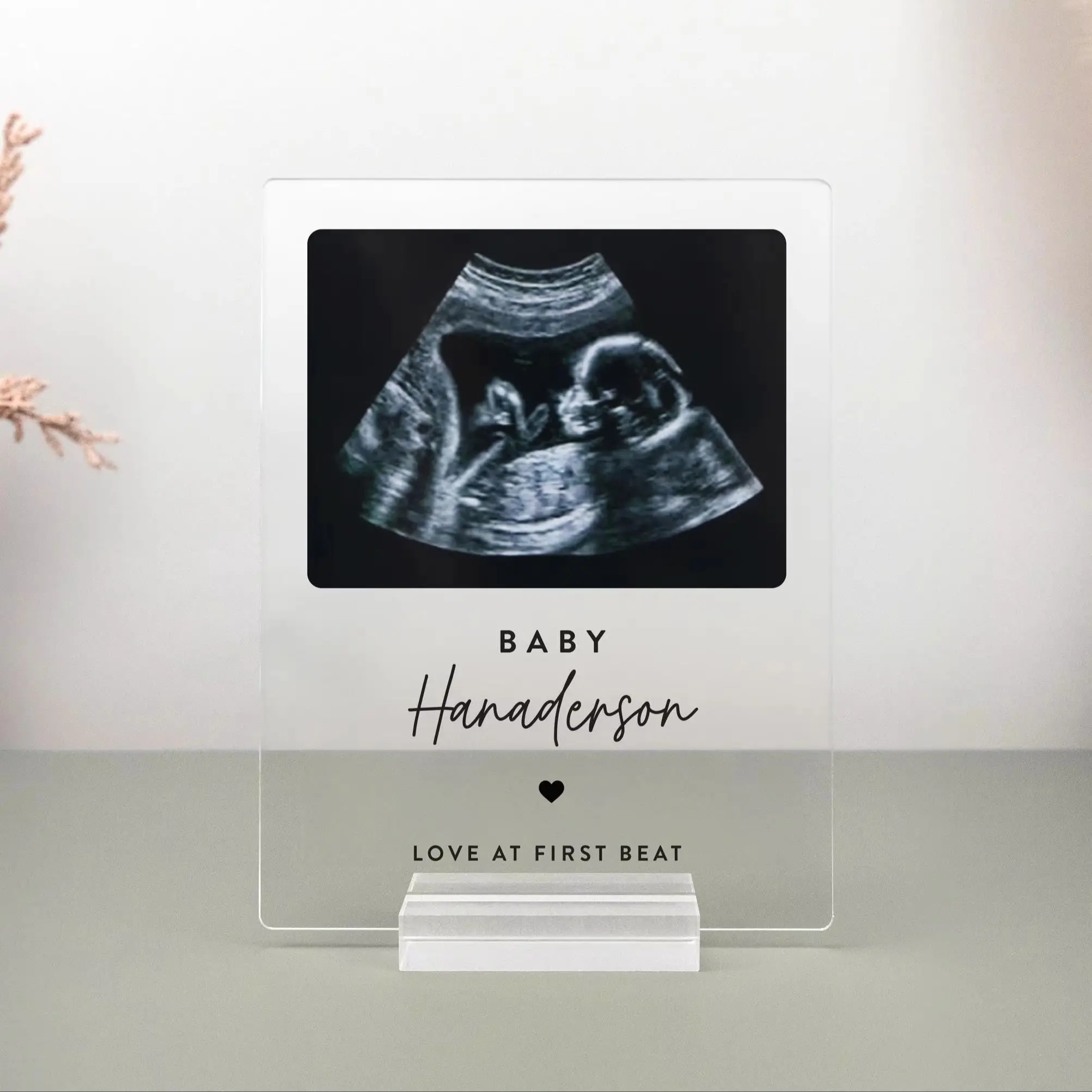 Personalized Ultrasound Photo Plaque, Baby Announcement Keepsake, Pregnancy Reveal Gift for Expecting Parents