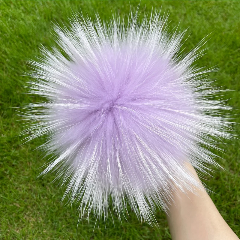 Weicher Bommel aus 100 % natürlichem Fuchspelz, Bommel aus Waschbärfell für Mützen, Mützen, Taschen, Schals – Detail 2