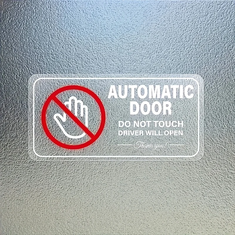 Automatic Door Do Not Touch Warning Vinyl Stickers Removable Decals For Car Glass Smooth Surfaces