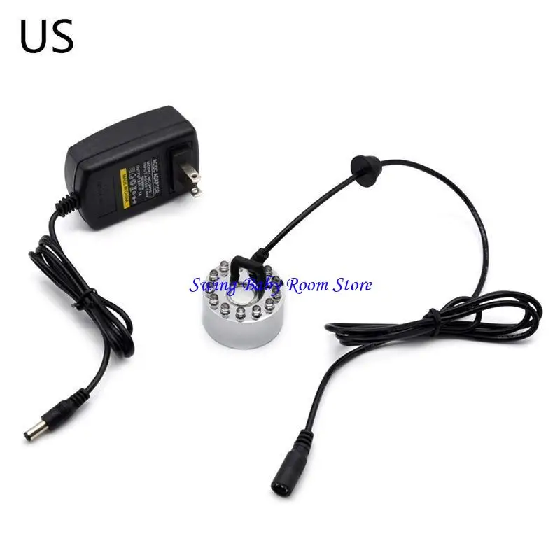 

K1AD Ultrasonic Mist Maker Generator Fogger Nebulizer Water Fountain Pond 12 LED Atomizer Air Humidifier