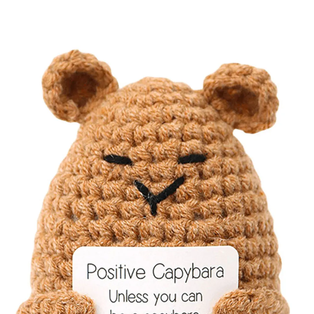 Support Émotionnel au Crochet avec Carte d'Affirmation Positive, Cadeau en Peluche, Poupées Ogo Créatives, Cadeaux pour Femmes et Hommes