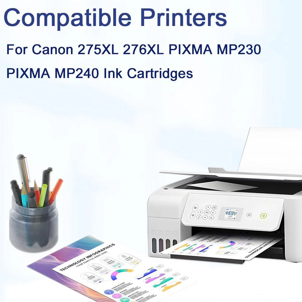 PG-275 CL-276 For Canon 275XL 276XL PIXMA MP230 PIXMA MP240 Ink Cartridges PG275 CL276PG275 CL276  Smart Cartridge Refill Kit
