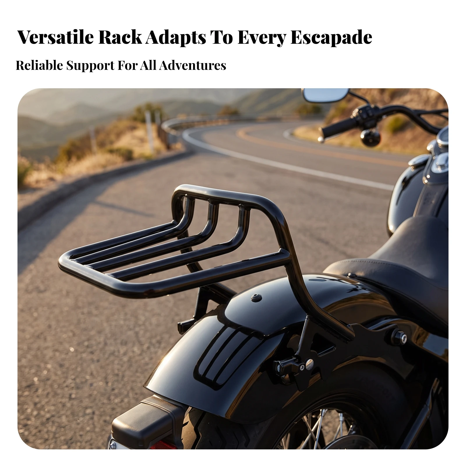 Motorcycle Rear Luggage Rack High-Strength Motorcycle Luggage Rack Sturdy Long-Lasting for Commuters, Touring, Commuting