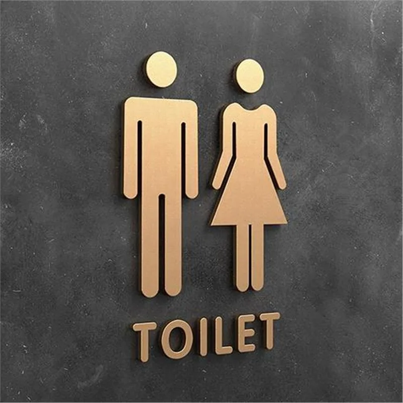 Men and Women 3D Stereoscopic Signage for Restrooms Hotel Toilet Acrylic Mirror Direction Sign Bar Office Mall Signage Stickers