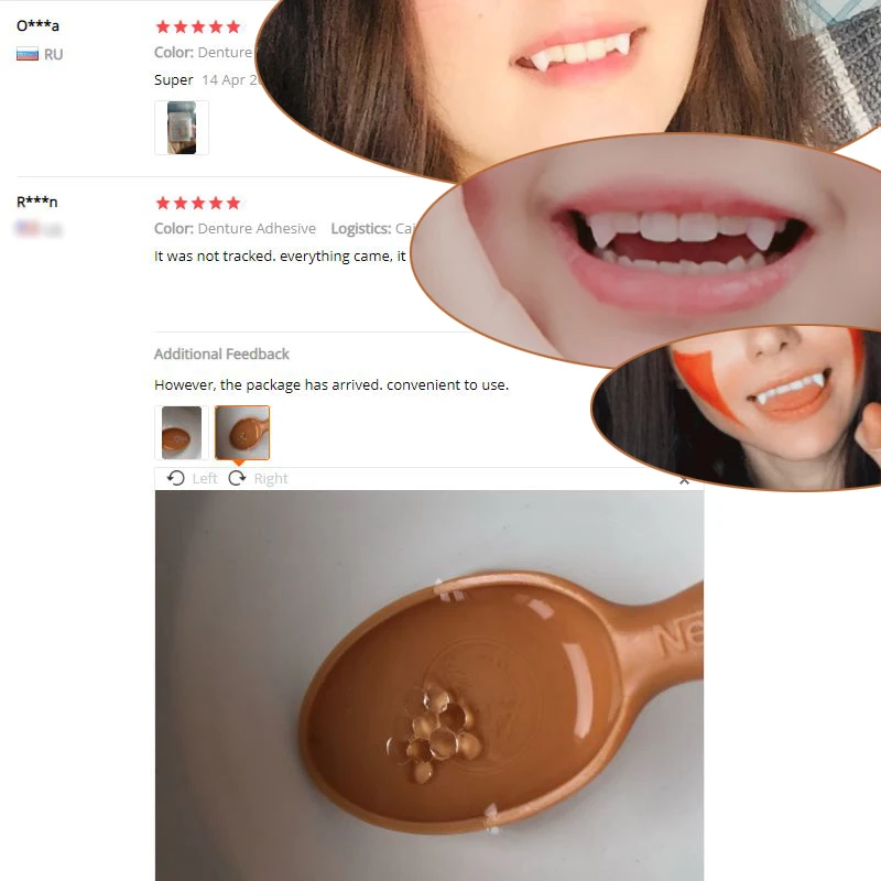 1 Pair Cosplay Party Fangs Decoration DIY Halloween Resin Vampire Costume False Teeth Props with Adhesive Glue Dentures for Gift