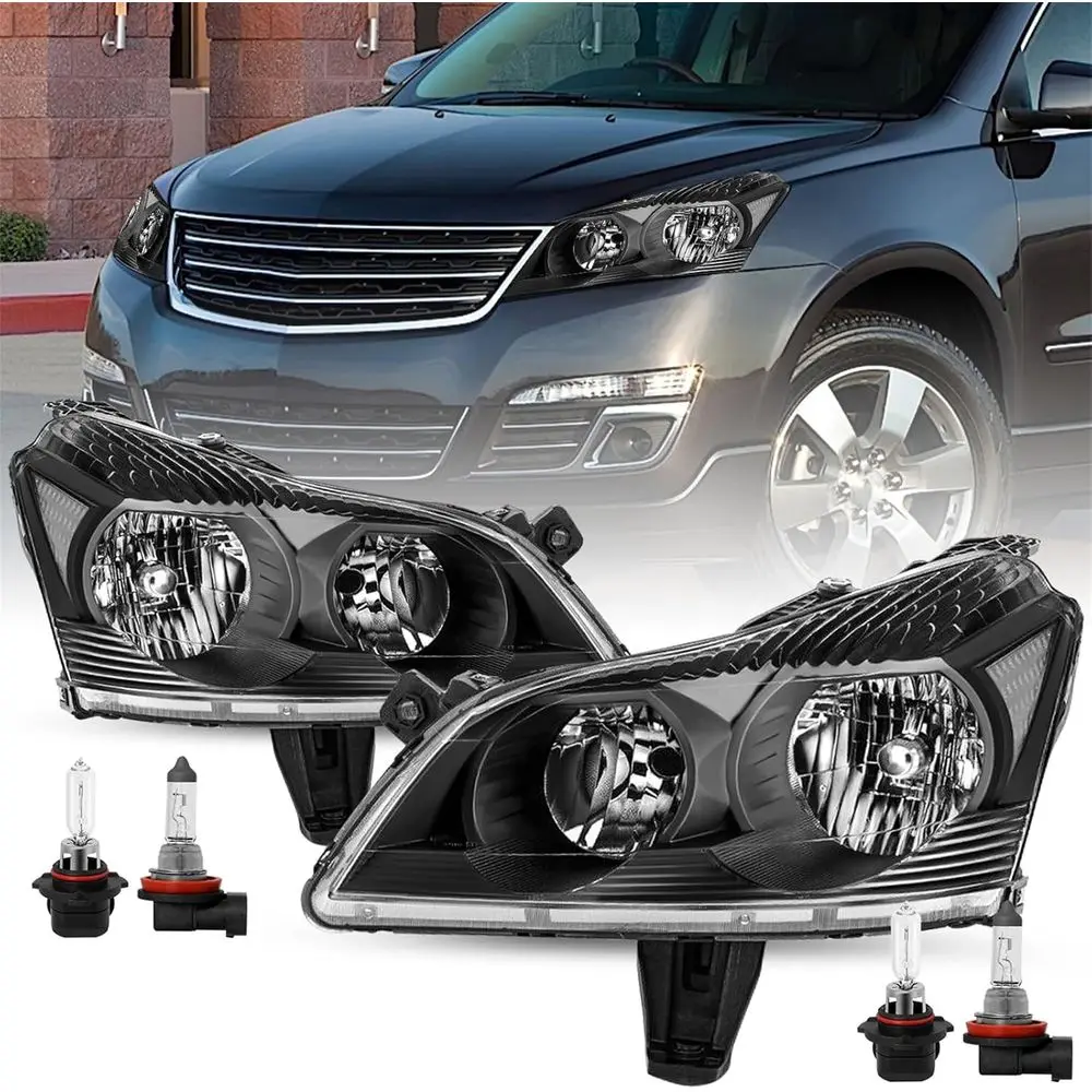 

Фара в стиле OE с галогеновыми лампами в комплекте, совместимая с Chevrolet Traverse LS/LT 2009-2012, заводская черная, для водительской стороны