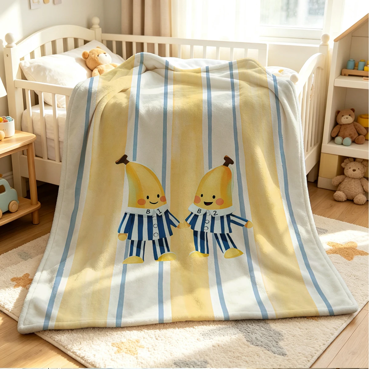 Banana Sleepy Flannel Blanket Warm Soft Halloween Christmas Couch Warm Cozy Decorative Decor Gift for All Season