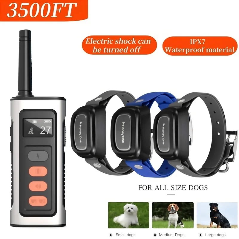 

YHLC 1000m Waterproof Electric Dog Training Collar Detachable Bark Rechargeable Anti Barking Shock Vibration Collar for All Dogs