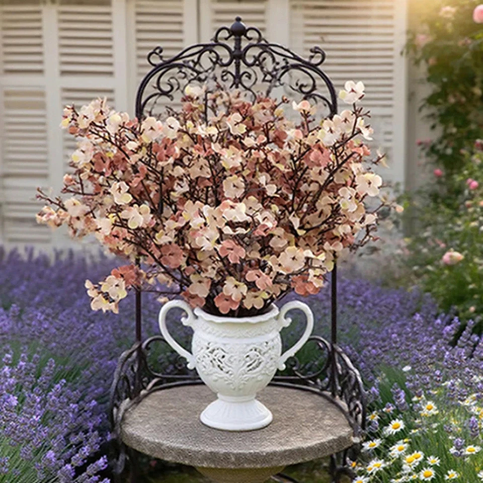

10Pcs Artificial Flowers Silk Gypsophila Small Bunches 5 Forks Home Room Table Decor Festival Plants Outdoor Wedding Vase Filler