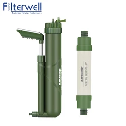 Filterwell Tourist Water Filter Pump filtri per l'acqua all'aperto per il sistema di abbeveraggio Kit di sopravvivenza Hikeup da viaggio viaggi selvaggi e in campeggio