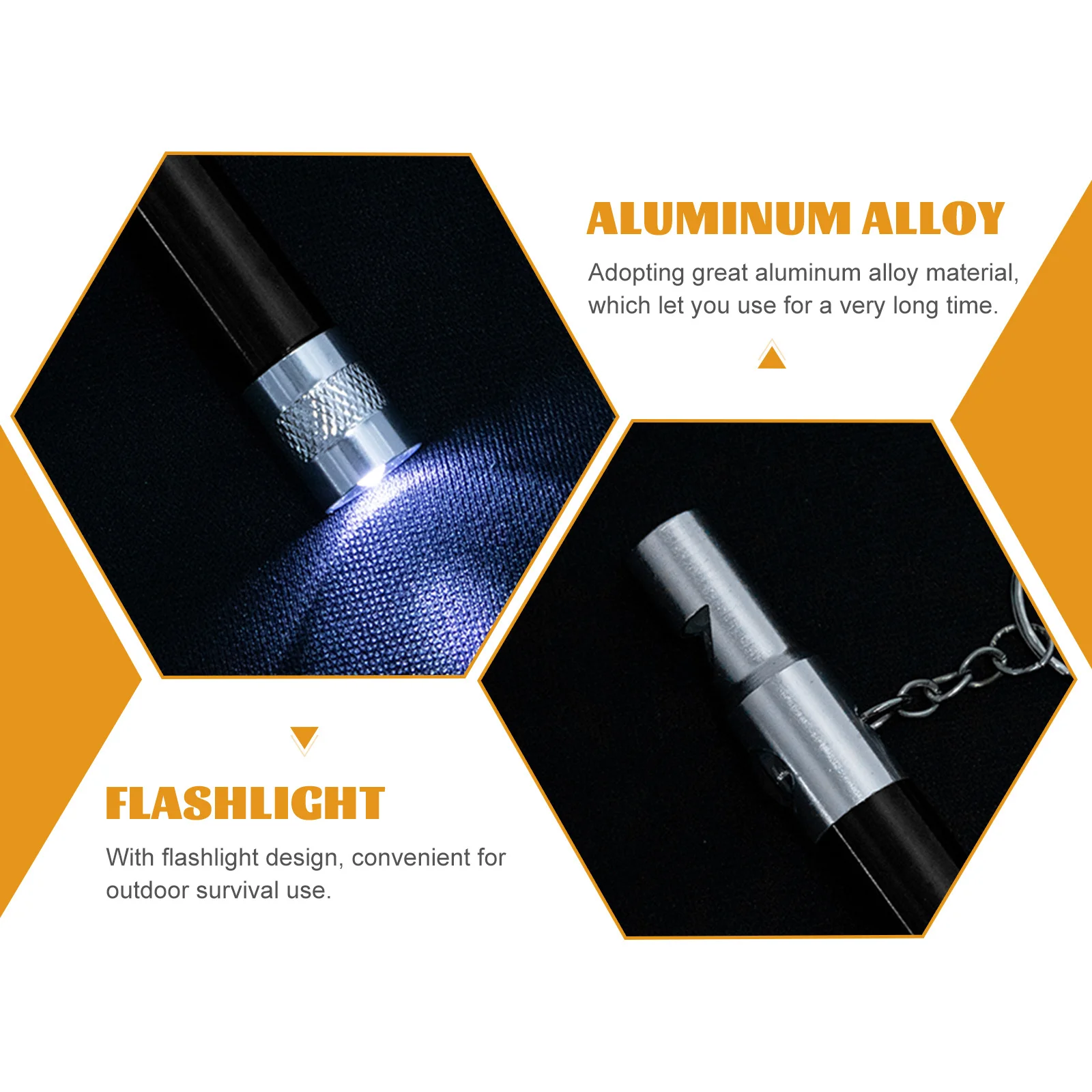 

2Pcs Survival Compass Whistles Flashlight Multifunctional Emergency Outdoor Hiking Safety Whistle Keychain Hiking Flashlight