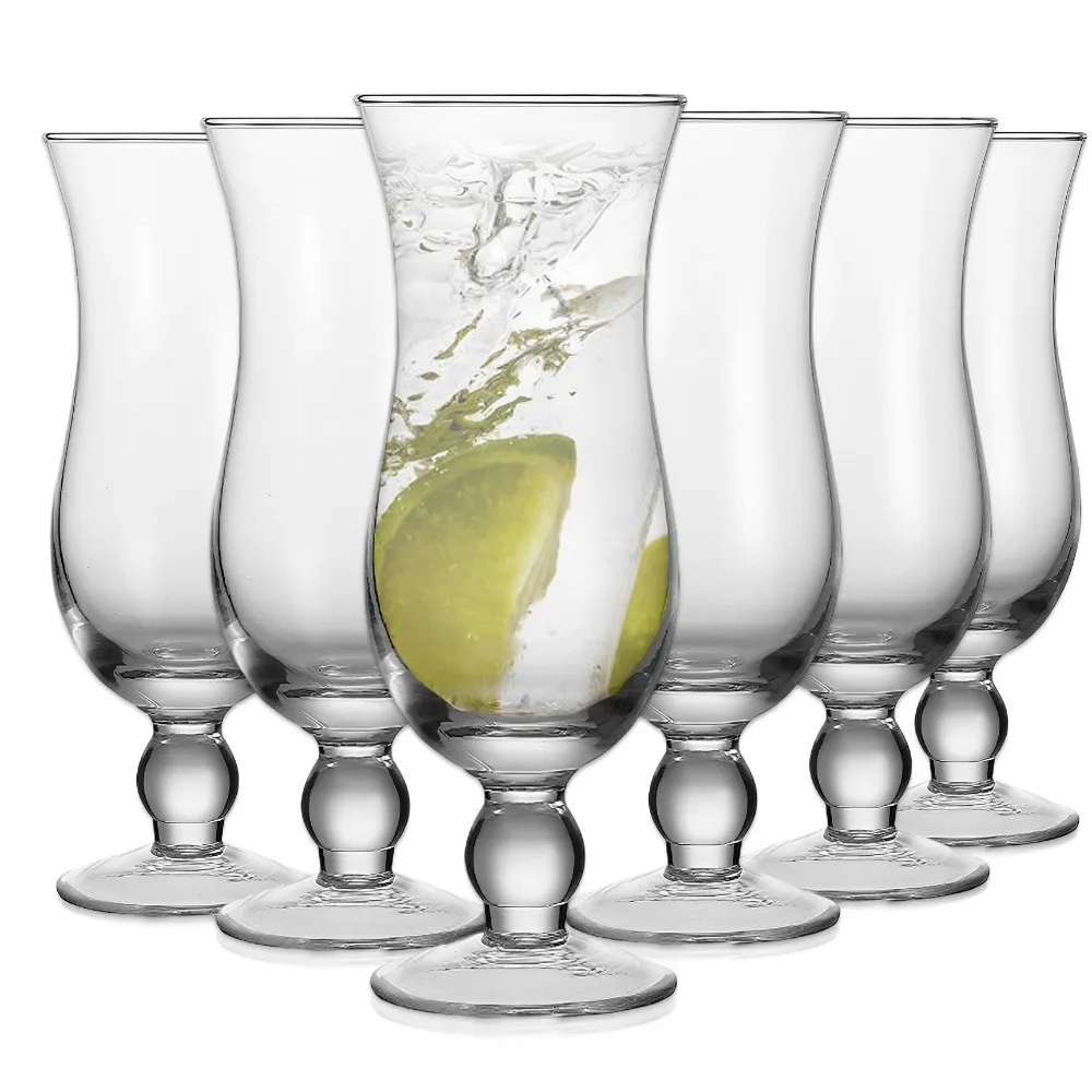 Hurricane Glass 485ML Transparent Glass Juice Cup Suitable for Restaurants Catering Kitchens Plastic Material 16 Ounces