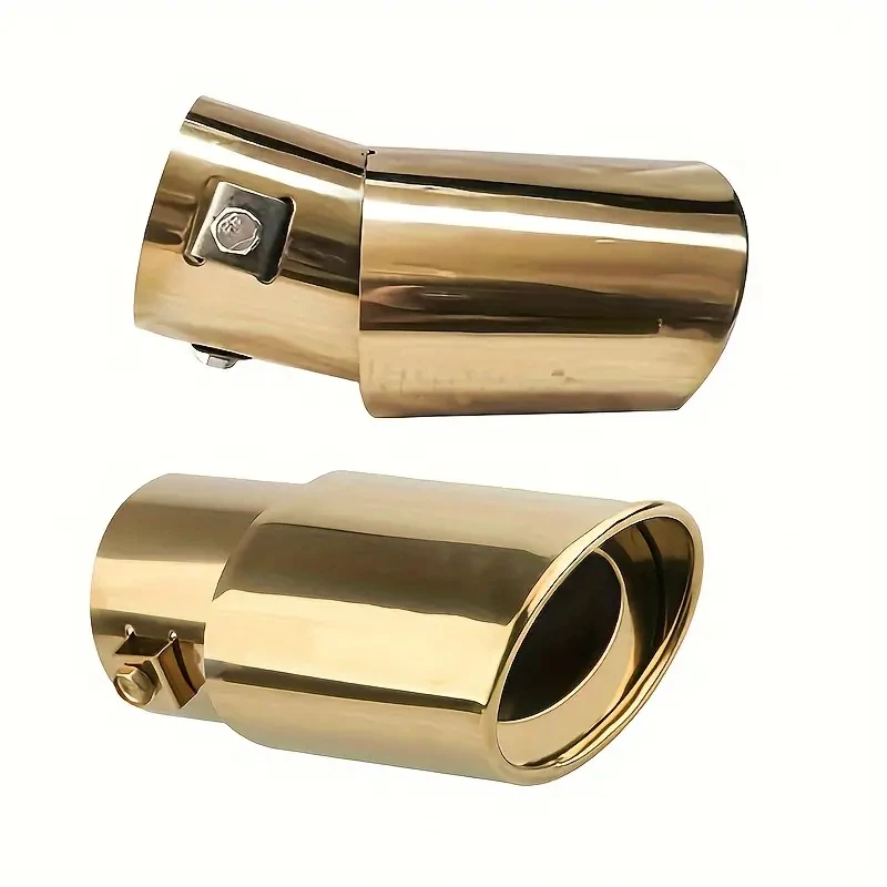 Tubo de escape universal para automóvil, silenciador de metal de calibre 63mm, punta de acero inoxidable, curva recta, aut