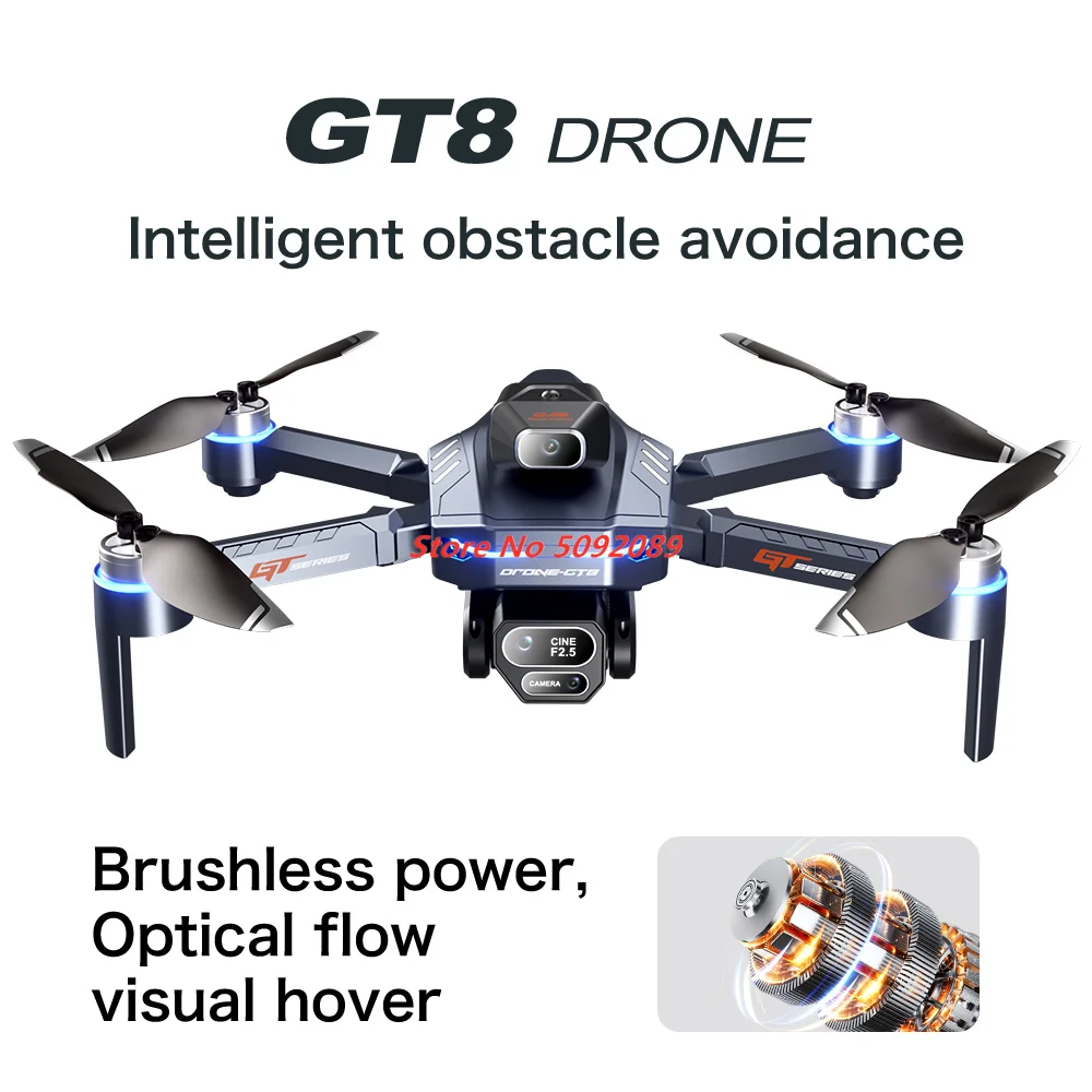 Optical Flow 8K Three Camera Brushless Drone Power Display Over-distance Remind Obstacle avoidance Optical Flow Positioning