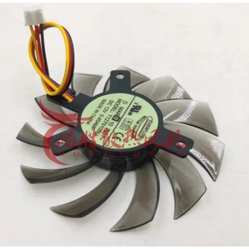 New Cooler Fan for EVERFLOW T127010BU DC12V 0.45A Graphics Card Cooling Fan 3-wire 7cm