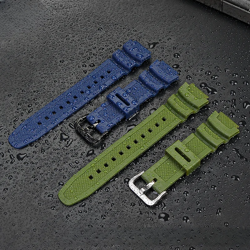 For Casio W-735H/800h/S200h F-108WH Original Watch Accessories Convex Interface 18mm Advanced Resin Silicone Watch Strap