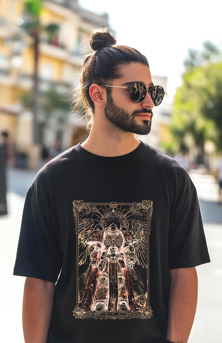 LE Unisex T-shirt cotton Warhammer 40 000 Aquila gold Men's Clothing for Summer Casual T Shirt Fashion Trend