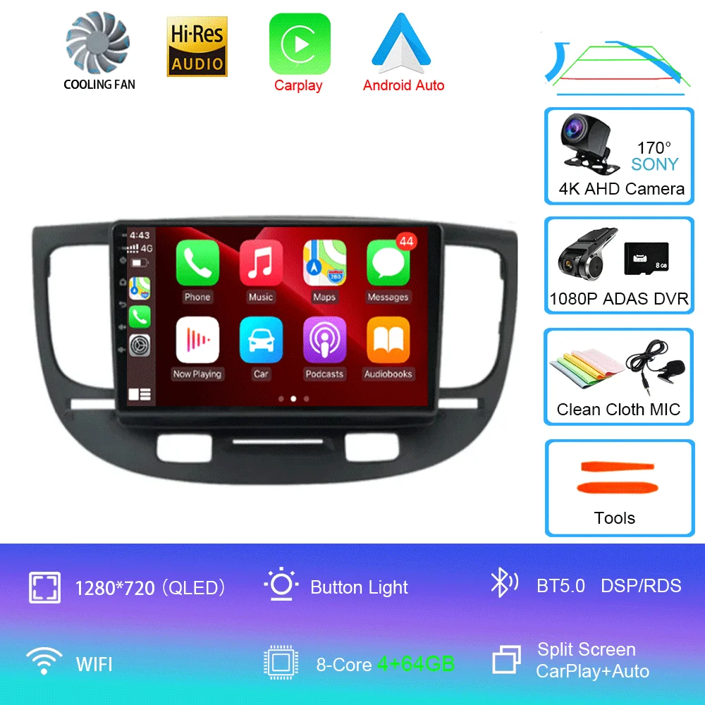 Voor Kia RIO 2 RIO2 2005 - 2011 Android 16 Bluetooth WIFI autoradio multimediaspeler GPS geen 2 Din gratis auto 360 camera 4G