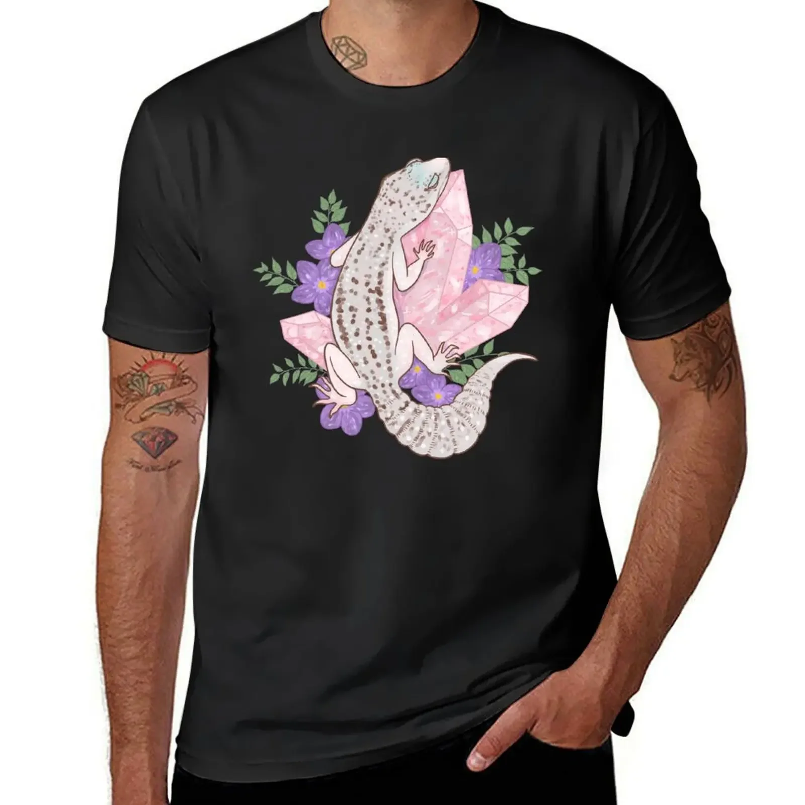 

Leopard Gecko with Rose Quartz T-Shirt topping shirts graphic tees tshirts personalised funny t shirts men