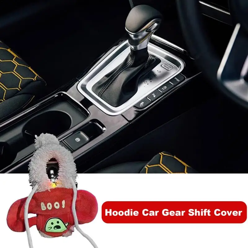 Hoodie Car Gear Shift Cover Christmas Boo Gear Shift Knob Hoodie Glow In The Dark Ghost Pattern Shifter Hoodie Automotive