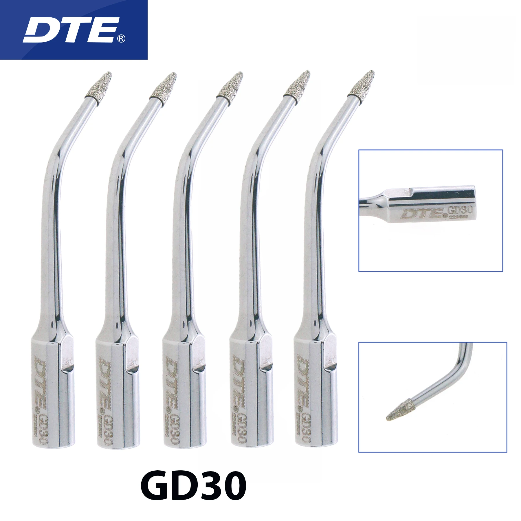 

DTE Dental Ultrasonic Scaler DIamond coated Tips GD30 Scaling Cavity Preparation SATELEC