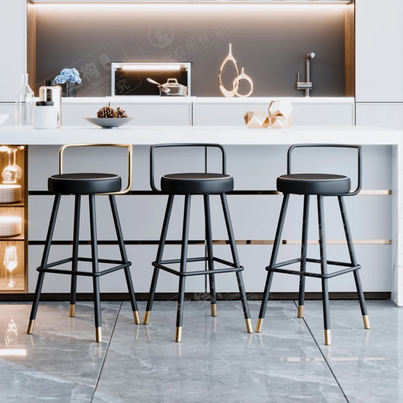 

Modern Manicure Home Nordic Bar Stools Reception HighCounter Dining Chairs Luxury Ergonomic Metal Cadeira Bar Furniture XR50BY