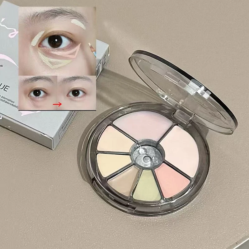 ครีมคอนซีลเลอร์ 7 สี, ให้ความชุ่มชื้นยาวนาน, กันน้ำและเหงื่อ, ปกปิดจุดด่างดำ, สิว, รอยคล้ำ, ปรับสีผิวให้กระจ่างใส