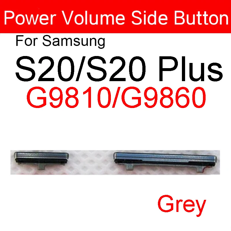 1Set(2pcs) Volume Power On / Off Side Button For Samsung Galaxy S20 G9810 S20 Plus G9860 S20+ Side Key Set Replacement Parts