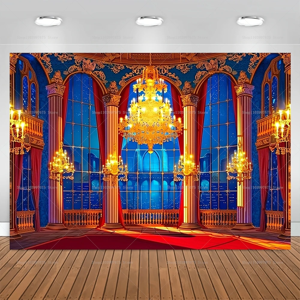 Palace Castle Backdrop Girl Birthday Party Background Decoration Photo Booth Banner Props