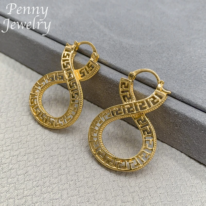 Pendientes de aro chapados en oro de 18K para mujer, aretes de gota Vintage de cobre, regalos de boda para fiesta, conjuntos de joyas africanas italianas originales