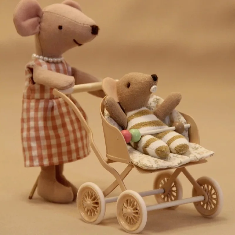 

1:12 Miniature Artificial Baby Stroller Suitable For Bjd Ob11 Doll House Home Furnishings Furniture Decor
